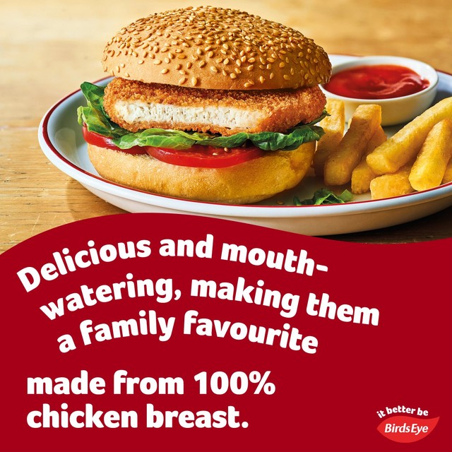Birds Eye chicken burgers with golden wholegrain 200g - British product