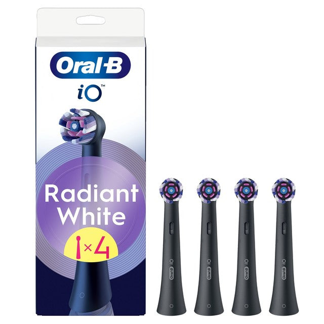 Oral-B Radiant White Black replacement brush heads, imported from the UK