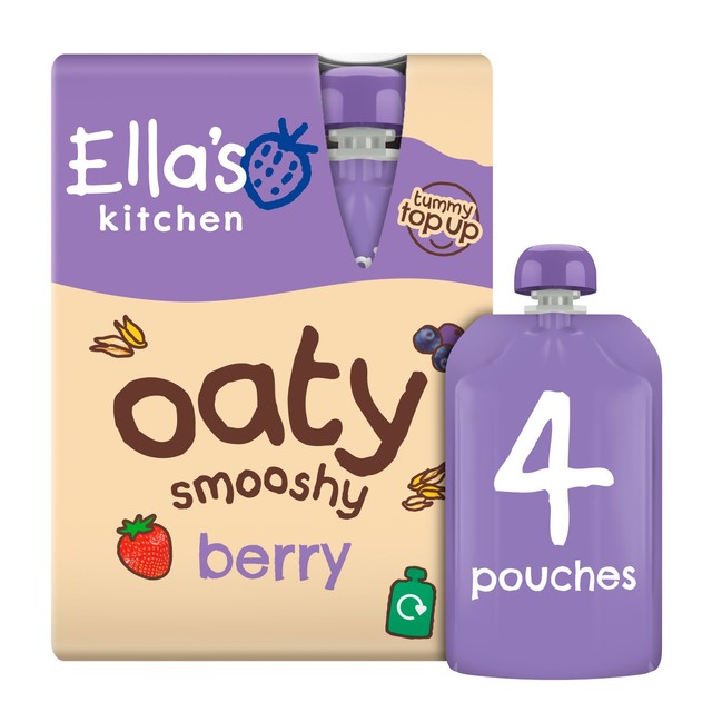 Ella's Kitchen Oaty Berry Smoothie baby food pouch 4 x 90g - British product
