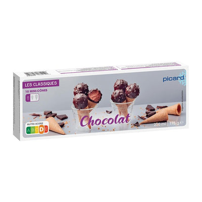 Picard Mini Cornets de Glace au Chocolat 10 Pièces