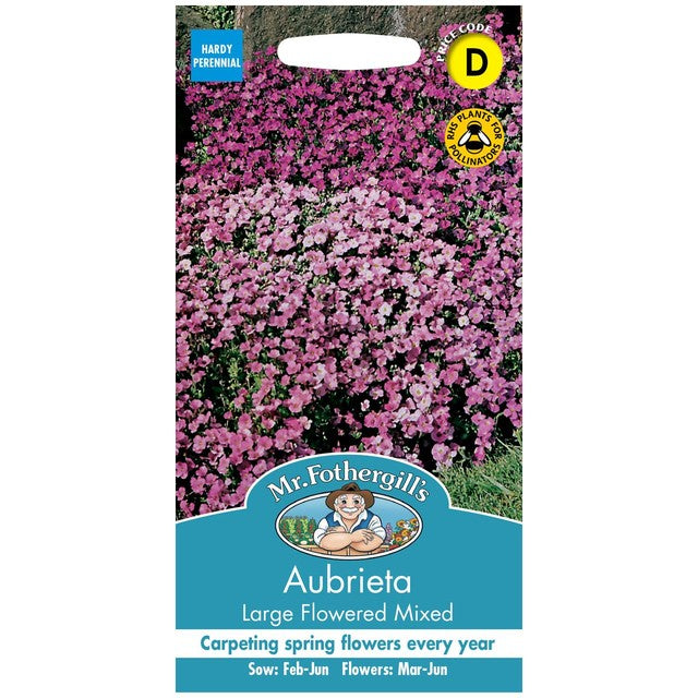 Mr Fothergill's Seeds Aubrieta Large Flowered Mixed flower seeds 400 seeds - British product