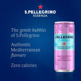 San Pellegrino Essenza cherry and pomegranate flavoured sparkling water 4 x 330ml cans (British brand)
