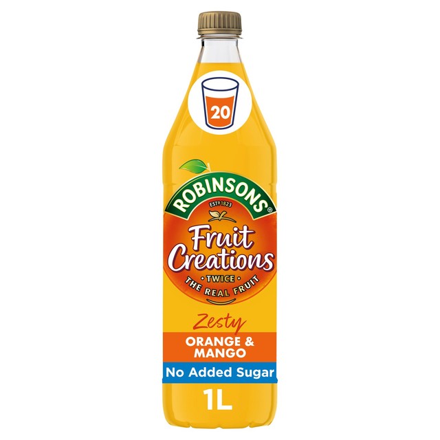 Robinsons Orange & Mango No Added Sugar Squash 1L, imported from the UK