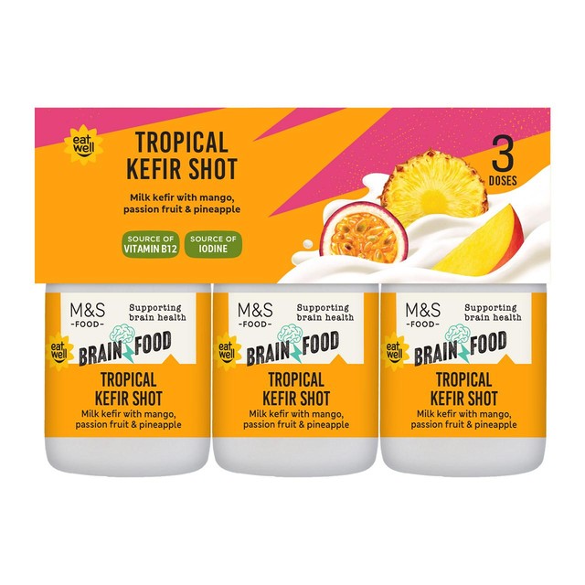 M&S tropical kefir shot 3 x 150ml, imported from the UK