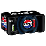 Pepsi Max sugar-free cola 12 x 330ml cans, imported from the UK