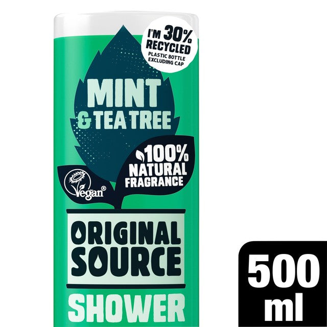 Original Source Mint & Tea Tree shower gel 500ml, imported from the UK