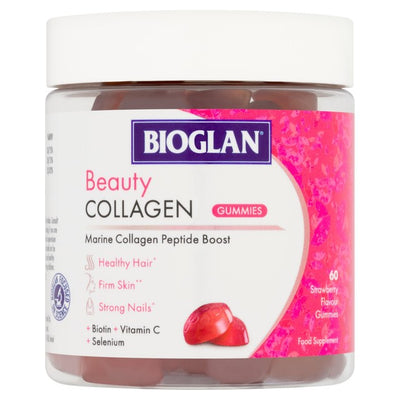 Bioglan Beauty Collagen Strawberry Flavour Gummies Hair Skin Nails Supplement
