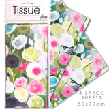 Deva Designs Blooming Blush Tissue Paper Floral Design 4 Sheets