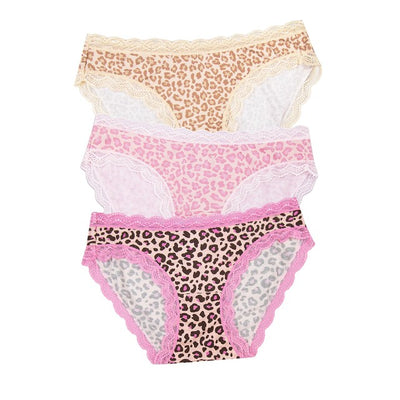 Stripe & Stare Pink Leopard Ladies Knickers XS