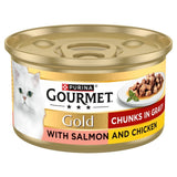 Gourmet Gold Chunks in Gravy Salmon and Chicken Wet Cat Food 85g