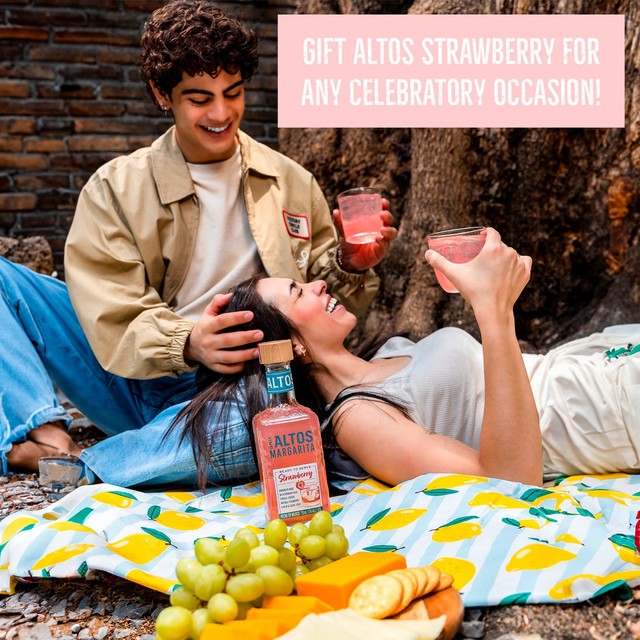 Altos Tequila Strawberry Margarita 75cl, imported from the UK