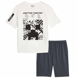 M&S Boys Minecraft Pyjamas White Pyjama Set 3-4 Years