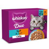 Whiskas 1+ Adult Wet Cat Food Pouches Surf & Turf Duo 12 x 85g