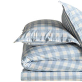 M&S Cotton Gingham Bedding Set Blue King Size