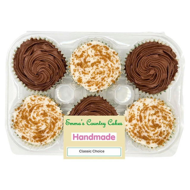 Emma's Country Cakes Biscoff and Chocolate cupcakes 6 pack - British product