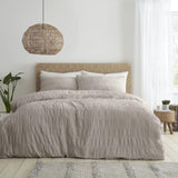 Catherine Lansfield Seersucker Natural Duvet Set Double