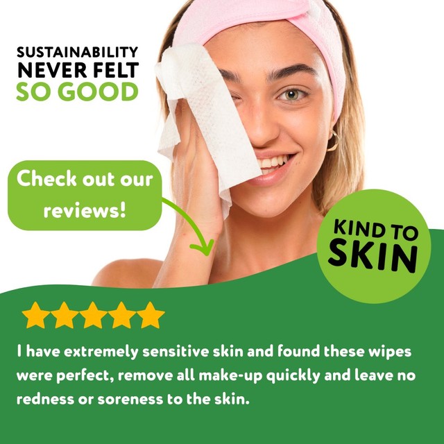 The Cheeky Panda bamboo facial cleansing wipes rose scented (British brand)