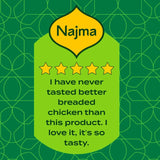 Najma spicy breaded chicken fillets 300g, imported from the UK