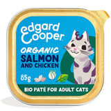 Edgard & Cooper Organic Cat Pate Adult Salmon & Chicken Wet Cat Food 85g