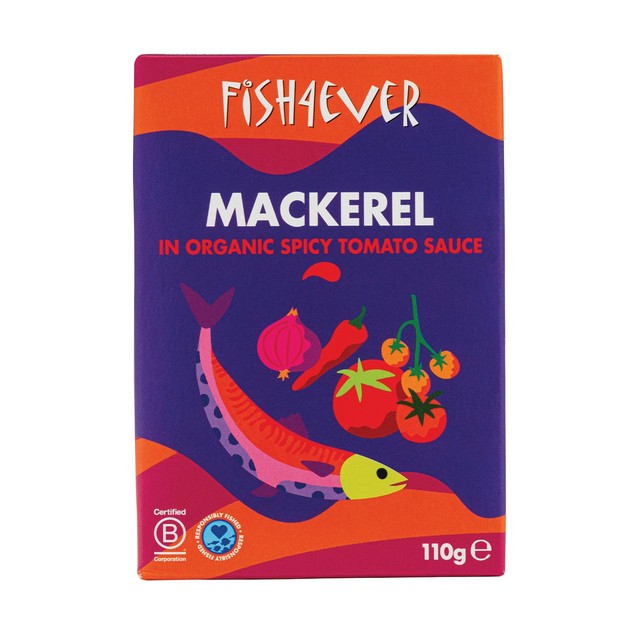 Fish 4 Ever Mackerel in Spicy Tomato Sauce 110g - British product