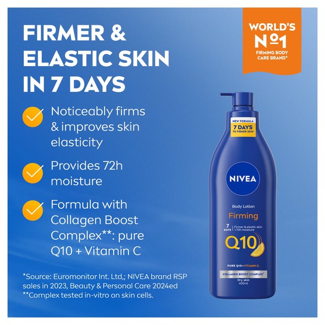 Nivea Q10 + Vitamin C Firming Body Lotion for dry skin 400ml, imported from the UK