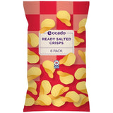 Ocado Ready Salted Potato Crisps Multipack 6 x 25g