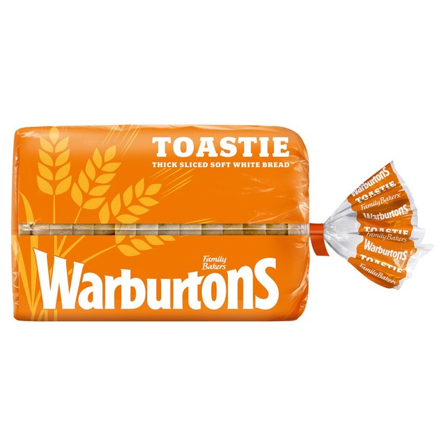 Warburtons Toastie White Thick Sliced Bread 400g (British brand)