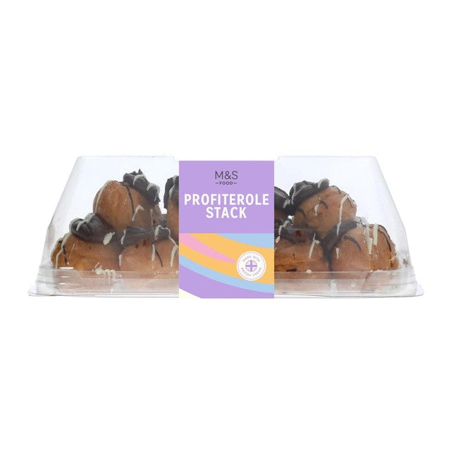 M&S profiterole stack dessert 300g, imported from the UK