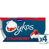 Oykos Greek style yogurt strawberry 4x110g, imported from the UK