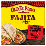 Old El Paso fiery jalapeno and tomato fajita kit 500g, imported from the UK