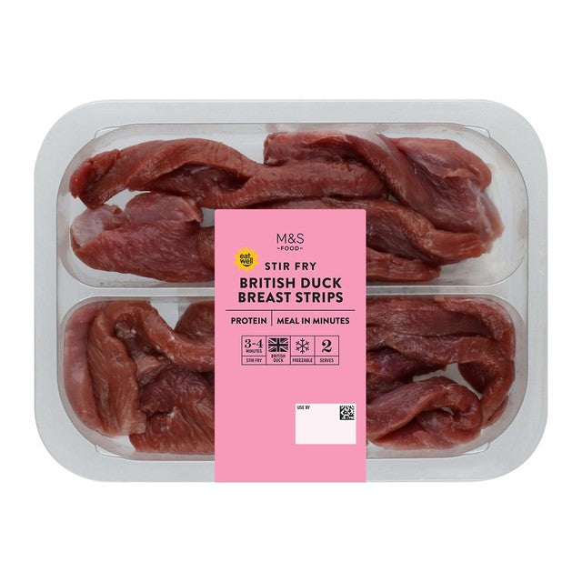 M&S duck stir fry strips 200g, imported from the UK