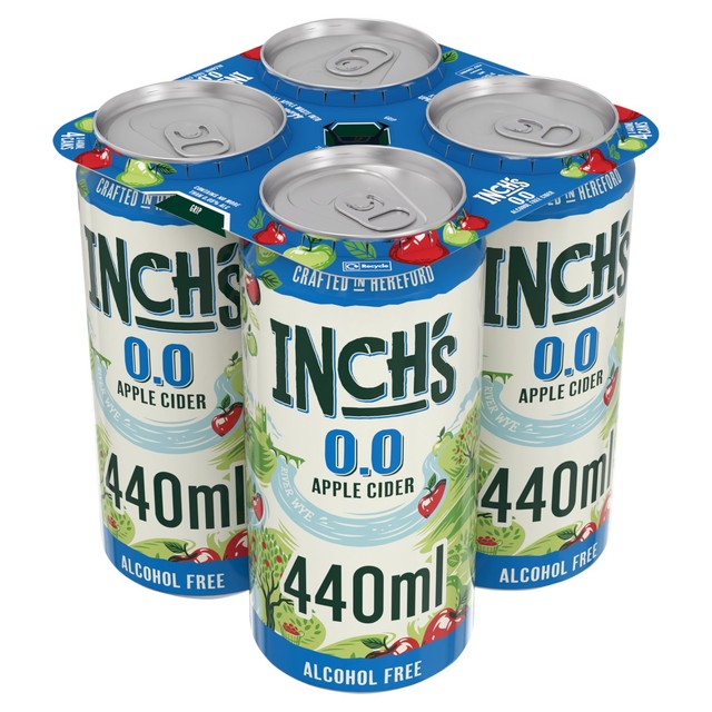 Inch's medium apple alcohol free cider 4x440ml cans, UK version