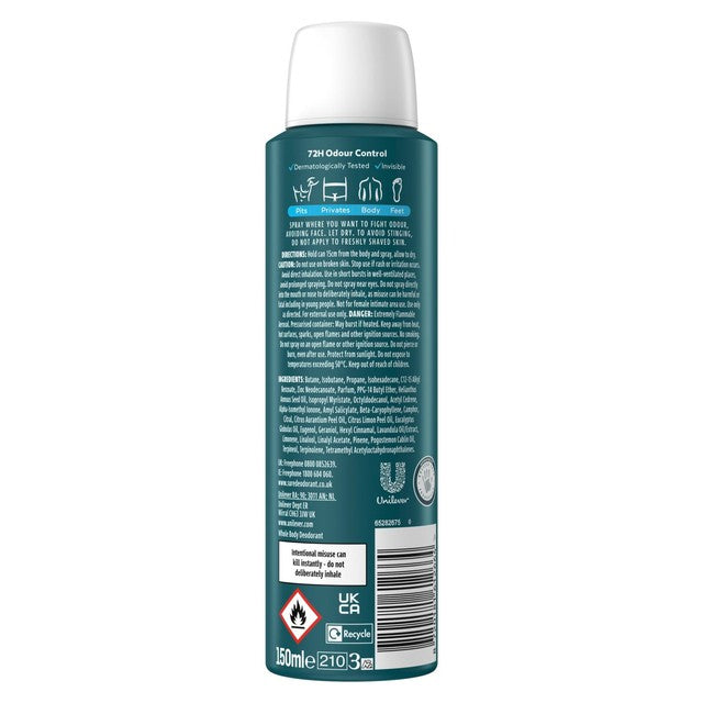 Sure Men Ocean Rush whole body deodorant spray 150ml (British brand)