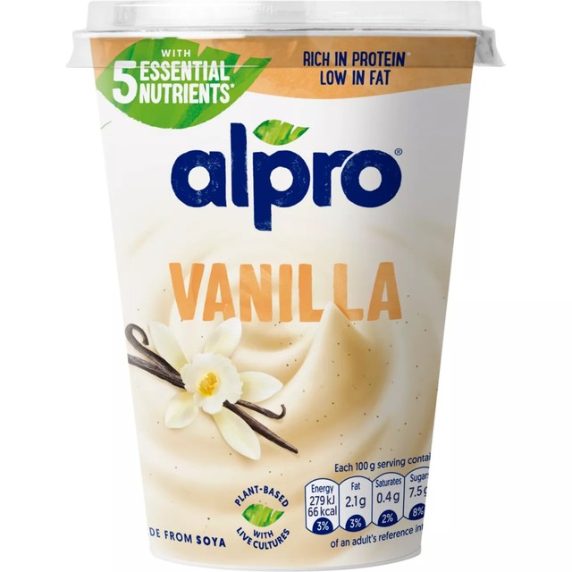 Alpro vanilla dairy-free soya yoghurt alternative 500g - British product