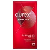 Durex Thin Feel Condoms Extra Silicone Lube Regular Fit 12 Pack
