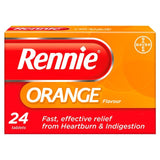 Rennie Orange Heartburn and Indigestion Relief Antacid Tablets 24 Tablets