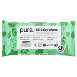 Pura plastic free baby wipes, imported from the UK