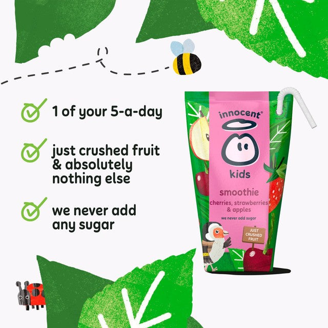 Innocent Kids cherries, strawberries & apples smoothies 4 x 150ml, UK version