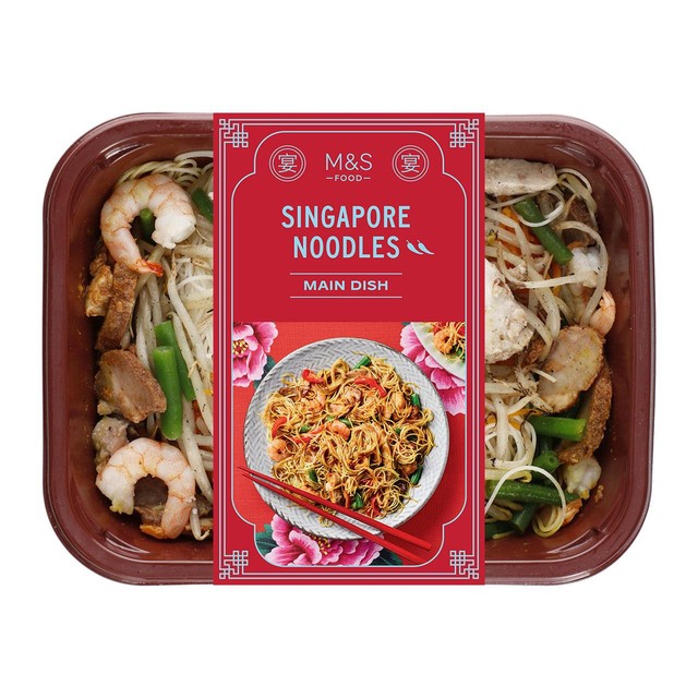 M&S Singapore noodles 400g, imported from the UK