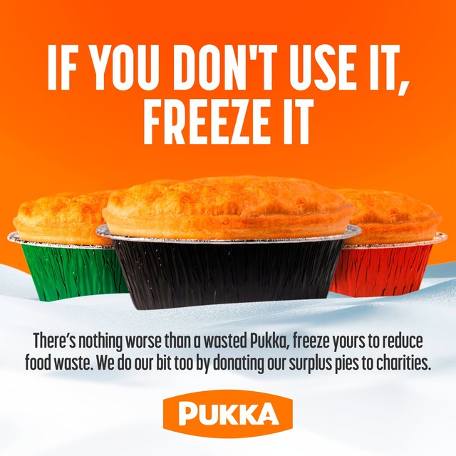Pukka Pies leek and potato pie 213g, imported from the UK