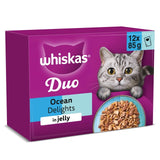 Whiskas 1+ Duo Ocean Delights Adult Wet Cat Food Pouches in Jelly