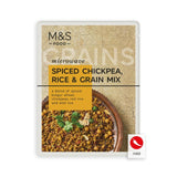 M&S spiced chickpea rice and grain mix 250g, imported from the UK