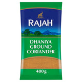 Rajah Dhaniya Ground Coriander Powder 400g, imported from the UK