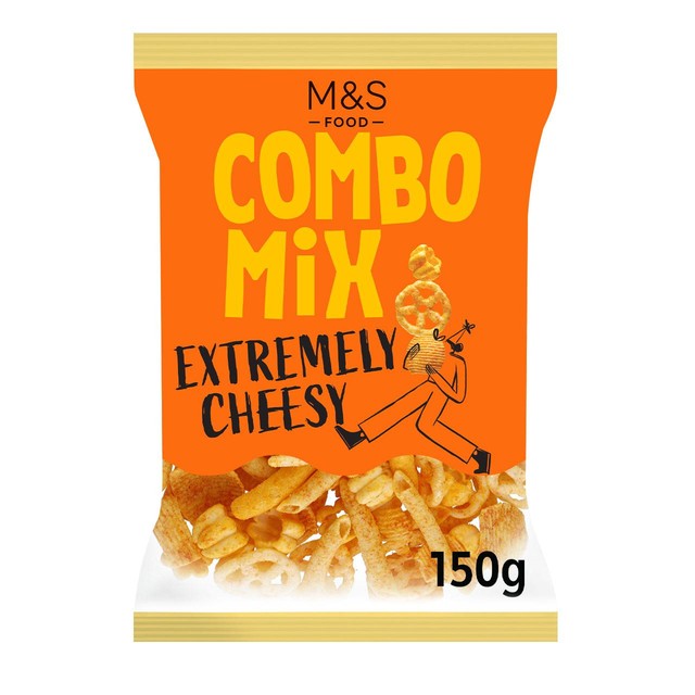 M&S Cheesy Potato and Corn Snacks 150g, imported from the UK