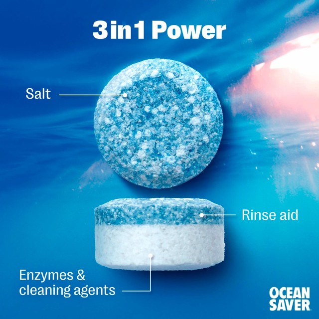 OceanSaver Plastic Free Dishwasher Tablets 30 Pack, imported from the UK