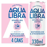 Aqua Libra Infused with Watermelon Strawberry Sparkling Water 4 x 330ml