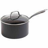M&S Chef Hard Anodised 20cm Saucepan,Black Mix