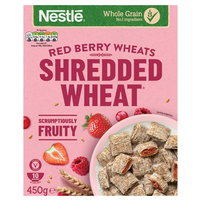 Nestle Shredded Wheat Bitesize Red Berry Wheats cereal 450g (British brand)