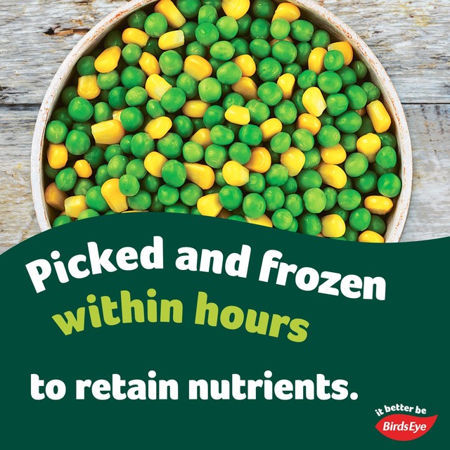 Birds Eye Garden Peas and Sweetcorn frozen mixed vegetables 640g - British product