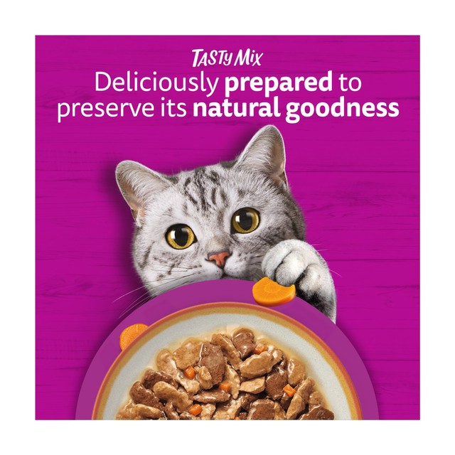 Whiskas Tasty Mix cat food pouches 12 x 85g multipack (British brand)